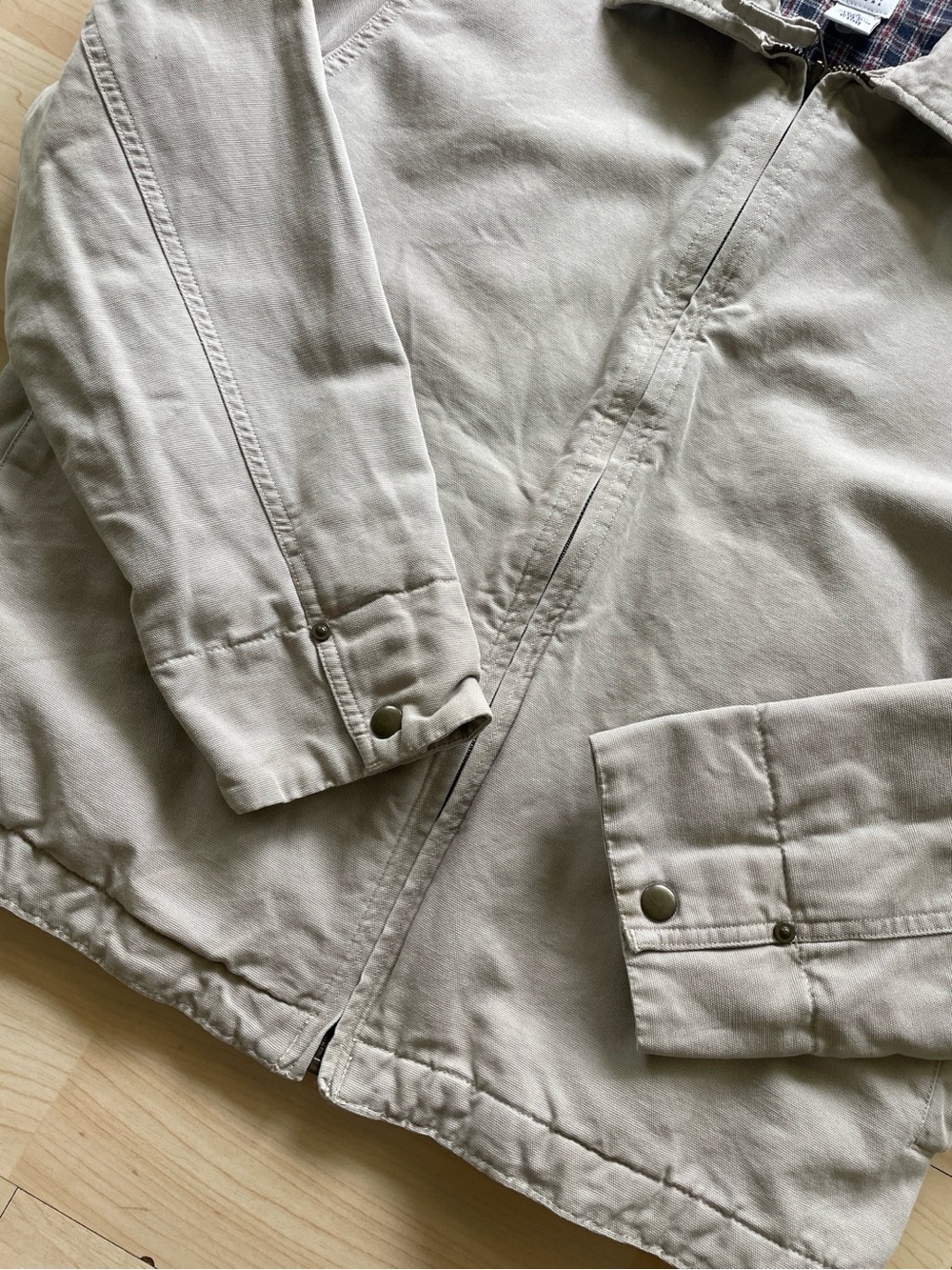GAP Men's Light Beige Cotton-Blend Harrington Jacket - Picture 4 of 5